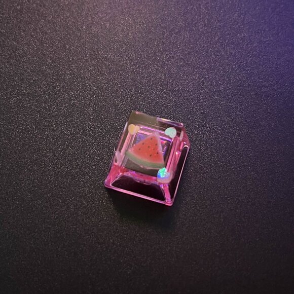 Pink Translucent Watermelon keycap for OEM Keyboard with cross axis - Picture 2 of 3